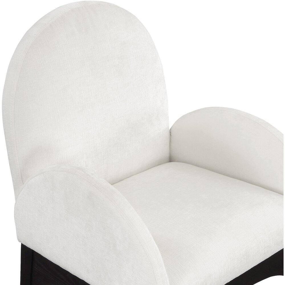 Alt View 4. Meridian Furniture - Waldorf Cream Chenille Fabric Dining Chair - Beige.