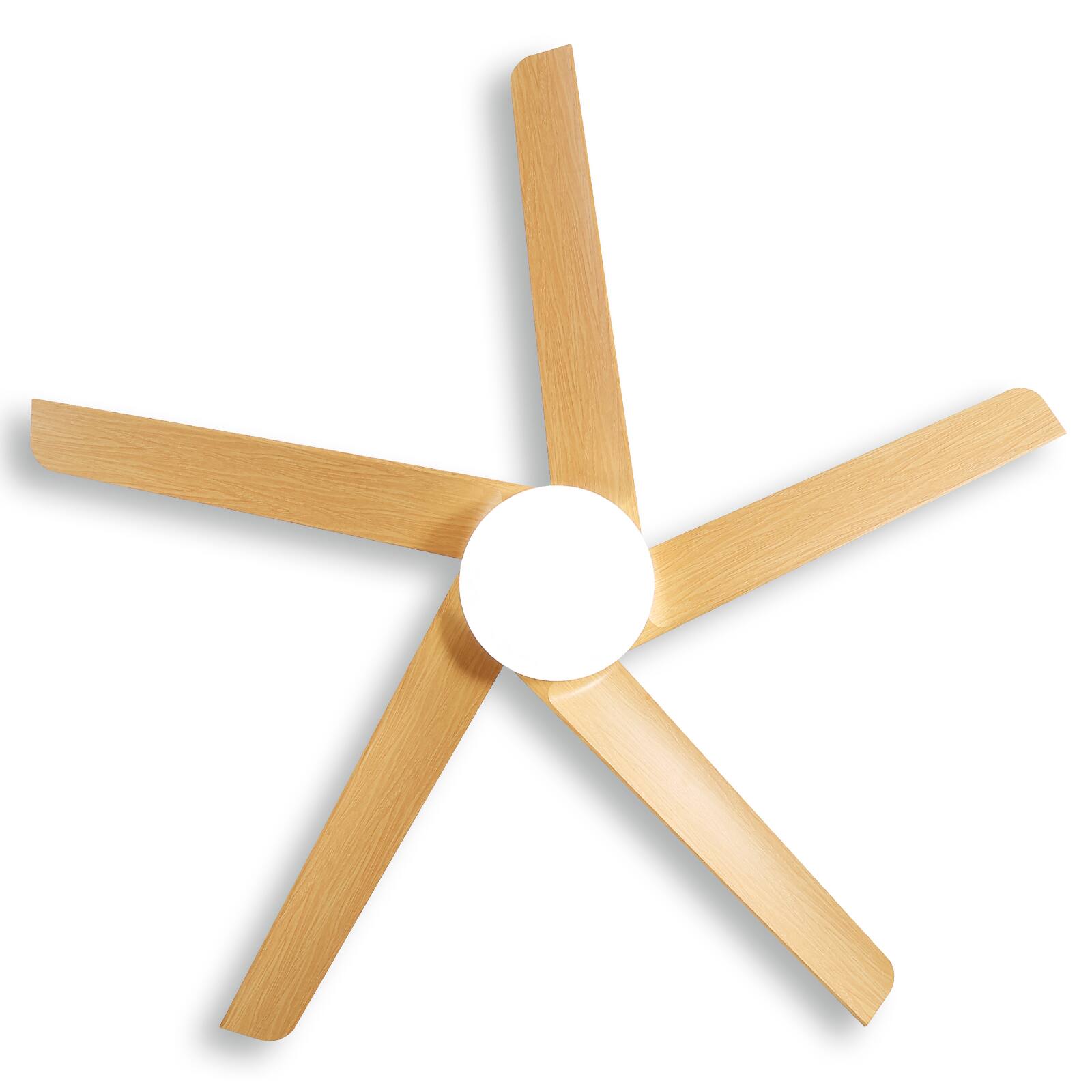 Alt View 2. Sofucor - 52 Inch Ceiling Fans w/ Light and Remote 5 Curved ABS Blades Large Airflow 6000CFM Quiet DC for Bedroom/Farmhouse/Indoor - Nickle.