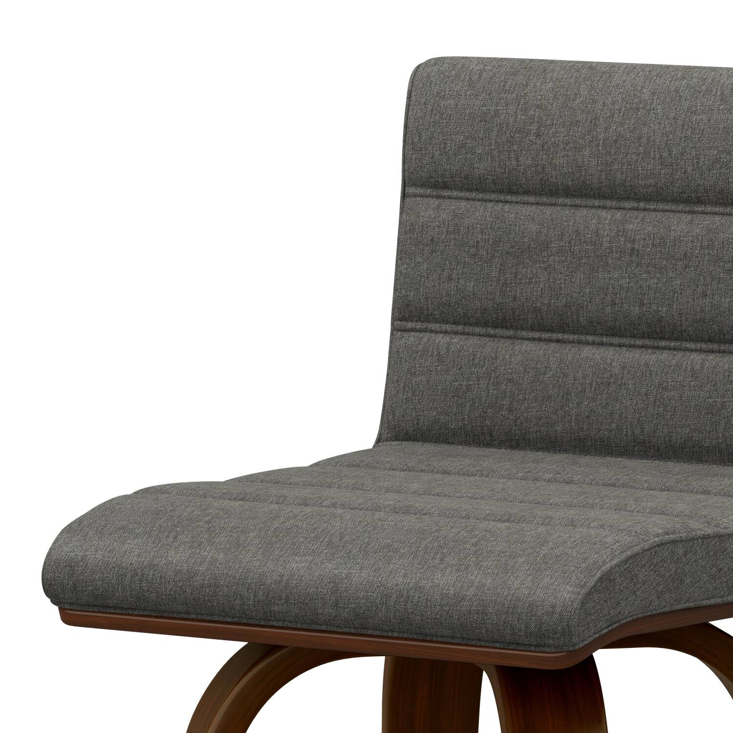 Alt View 5. Simpli Home - Roland Mid Century Modern 28 inch Swivel Bar Stool in Grey Linen Look Fabric - Grey.