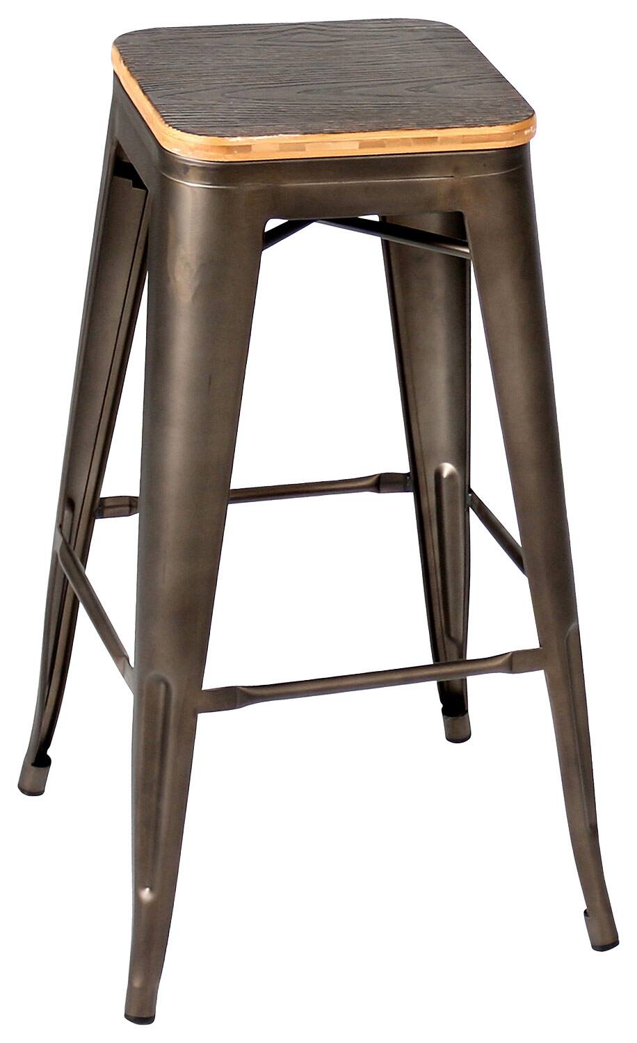 Front. LumiSource - Oregon Bar Stool - Espresso.