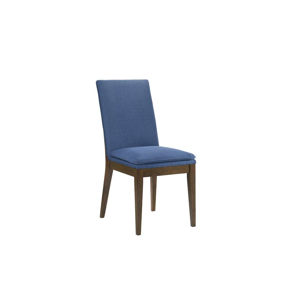 Alt View 1. New Classic Furniture - Maggie Dining Chair W/Blue Cushion-Walnut (2pcs) - Brown.
