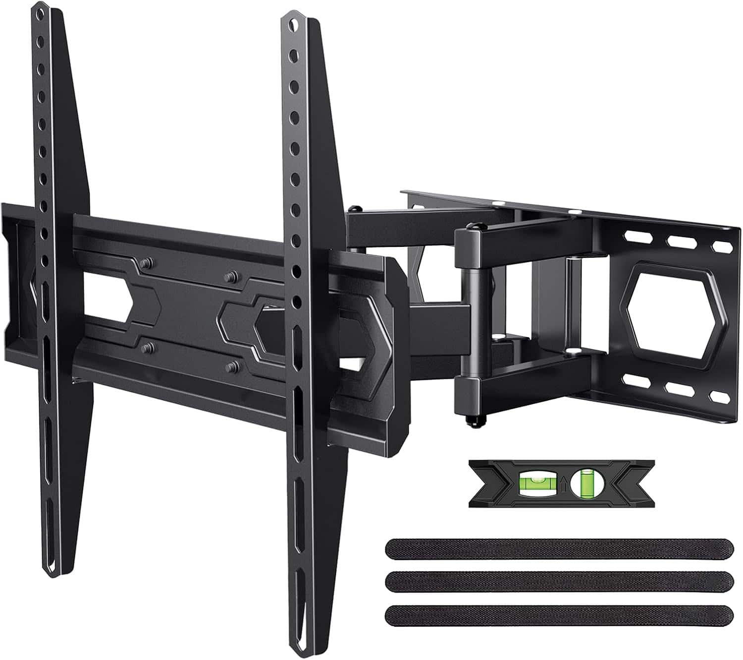 FINEAK - Full Motion TV Mount Bracket with Swivel & Tilt Articulating Dual Arms - Black