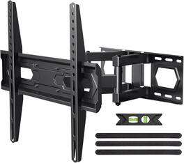 FINEAK - Full Motion TV Mount Bracket with Swivel & Tilt Articulating Dual Arms - Black