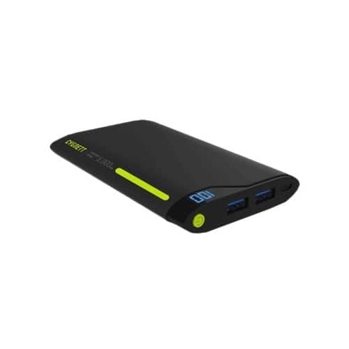 Angle. Cygnett - ChargeUp Digital 6,000 mAh Portable Charger for Most USB-Enabled Devices - Black/green.
