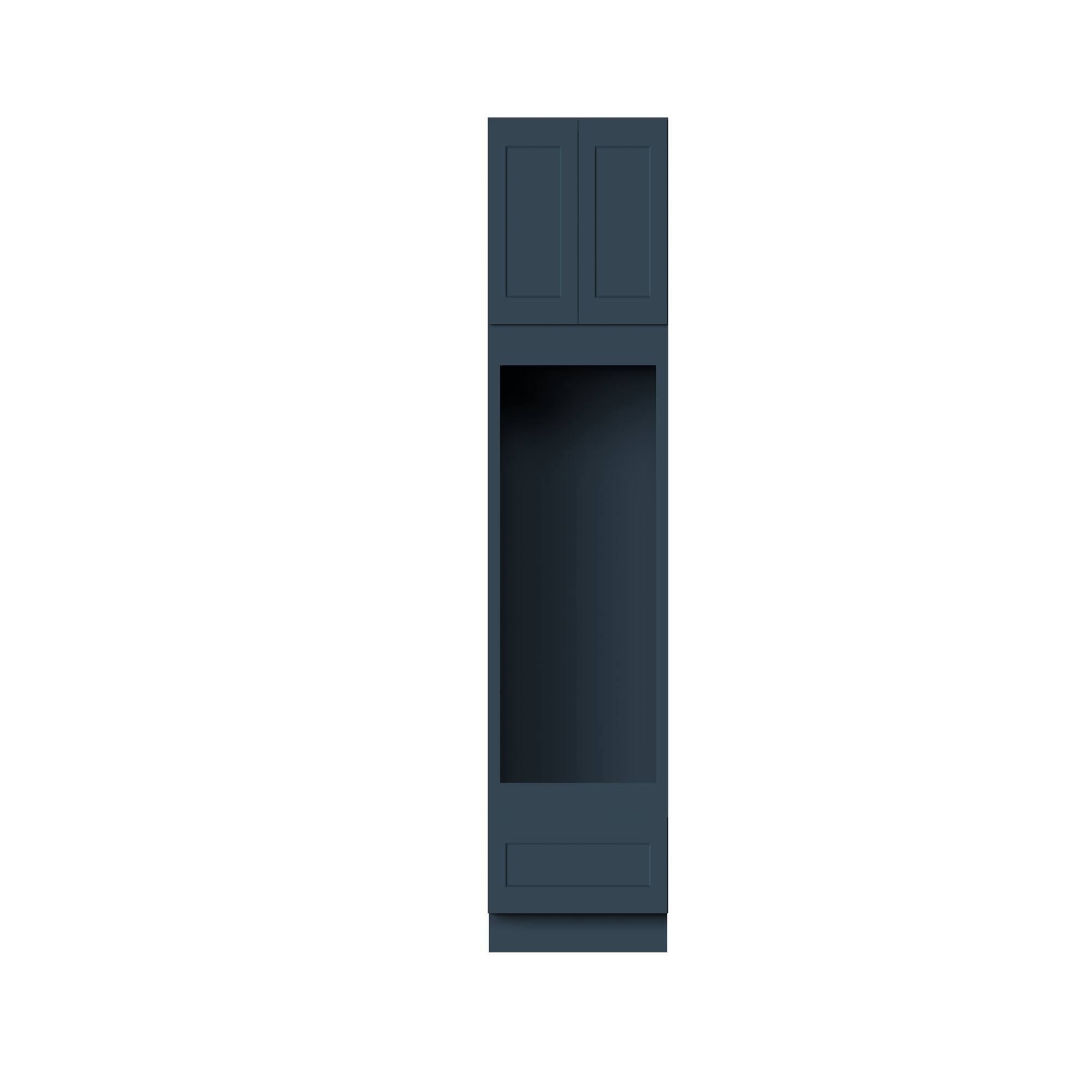 Alt View 1. Boyel Living - 33-in W x 96-in H x 27-in D Shaker RTA Kitchen Double Oven Cabinet with Soft-Close - Charcoal Blue.