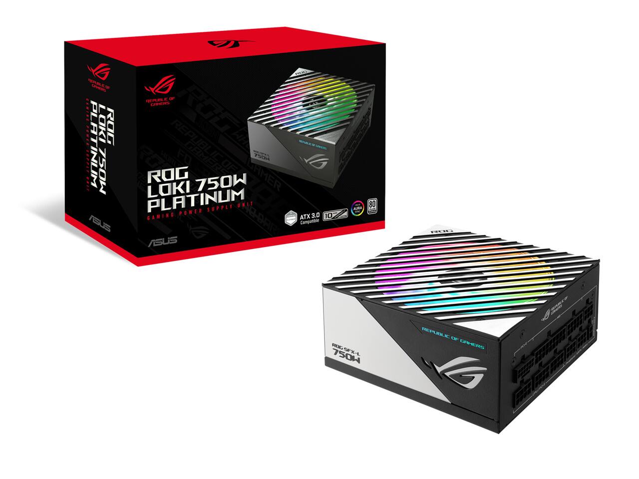 P.O. MEPAE UVERS - EP - UP entn AELEE LOKI ROG RGG PONESUPPITS PLATINUM HORL REPUBLIC FO GAMER HM MEE 750 m lo E 750W ROG OF LAMER .... LOKI 750W PLATINUM POWER SUPPLY UNIT GAMING HO-DAR ATX 3.0 10 I rEus Compatabie ASUS AURA - 80 oN HLW HES 7504 %L HEPBLIC OF DRERS L nEe

ROG LOKI 750W PLATINUM GAMING POWER SUPPLY UNIT
ATX 3.0
10
Compatible
ASUS AURA