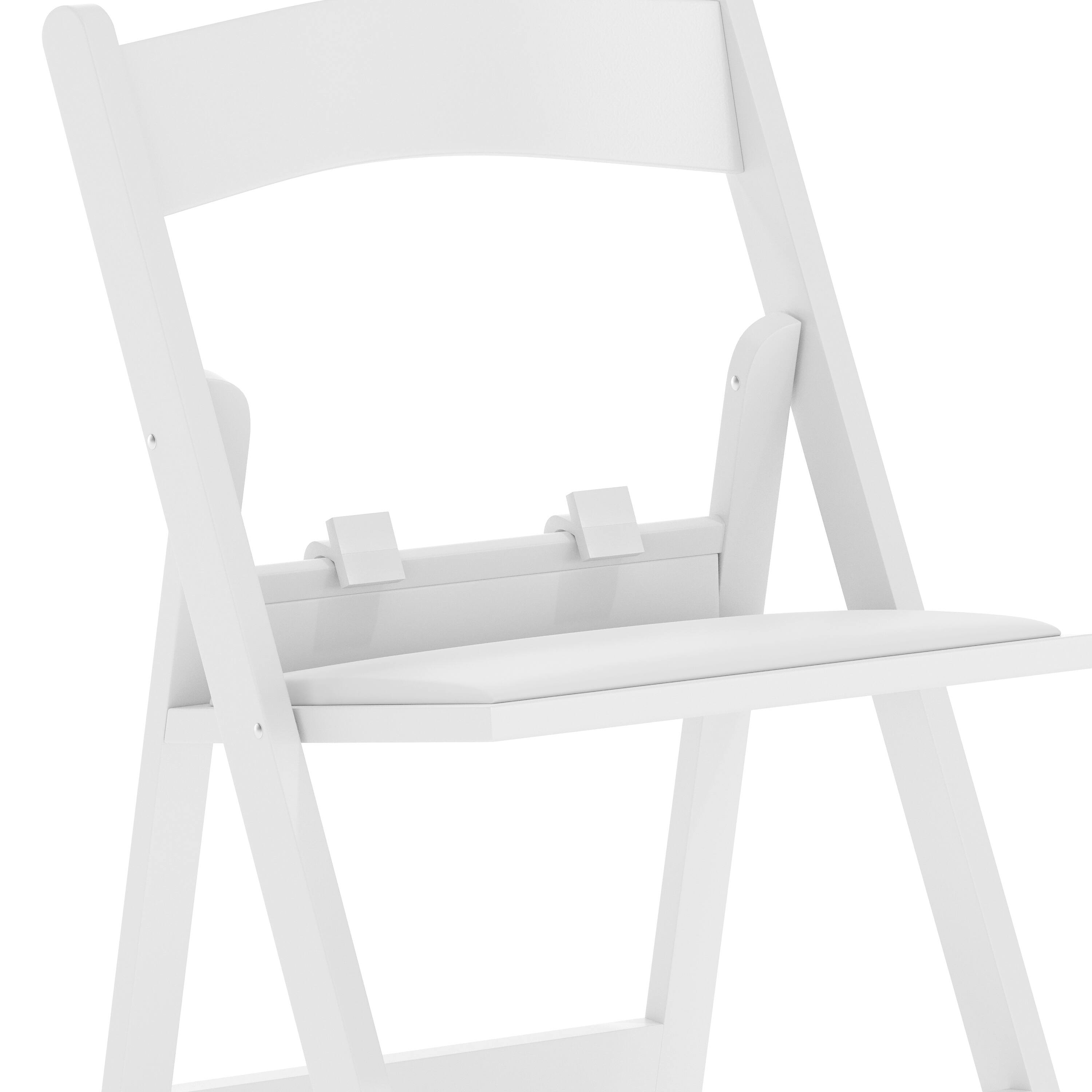 Alt View 9. Emma + Oliver - 10 Pack Kids Resin Folding Event Party Chair with Vinyl Padded Seat - White.