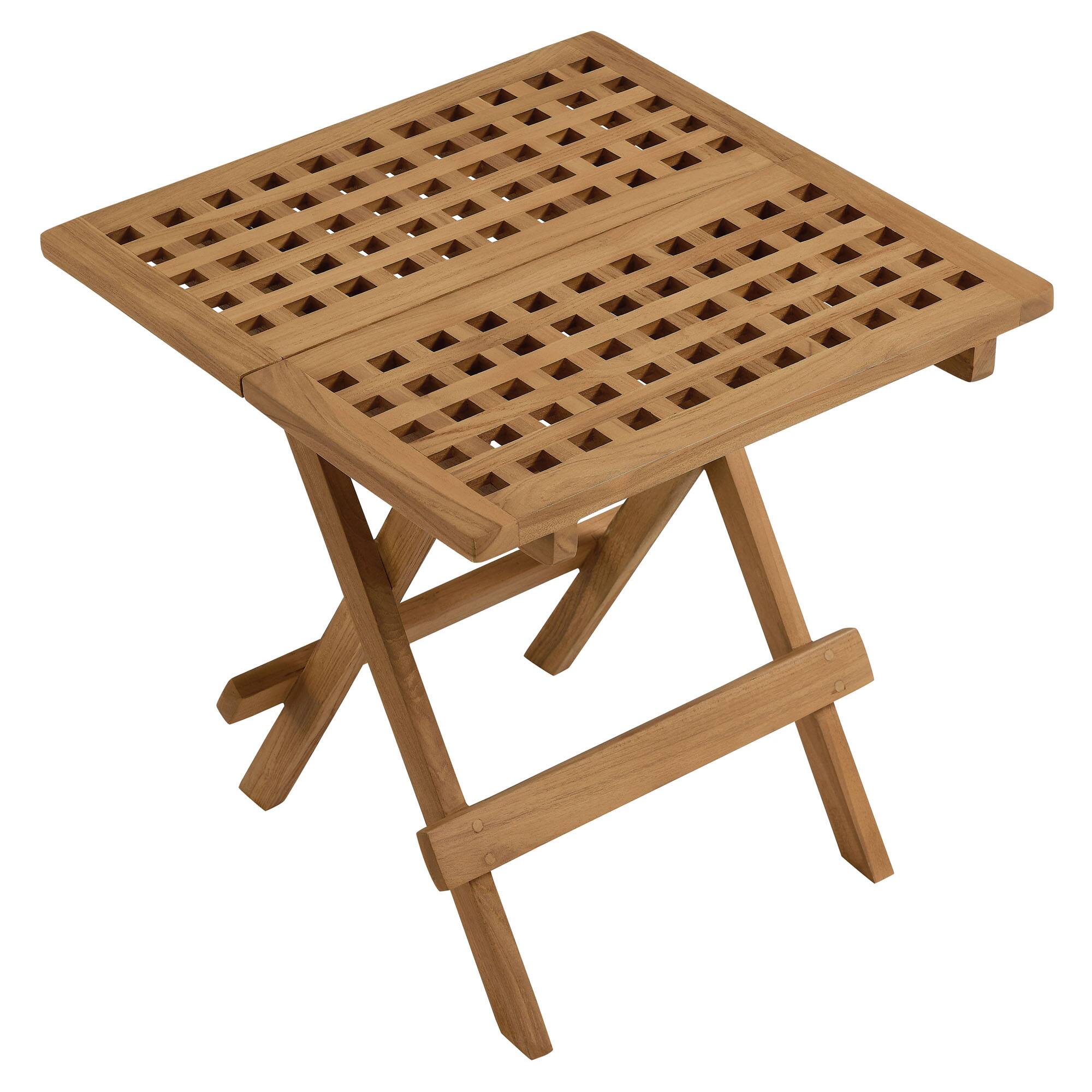 Alt View 2. Modway - Vienna Outdoor Patio Teak Wood Side Table by Modway - Natural.