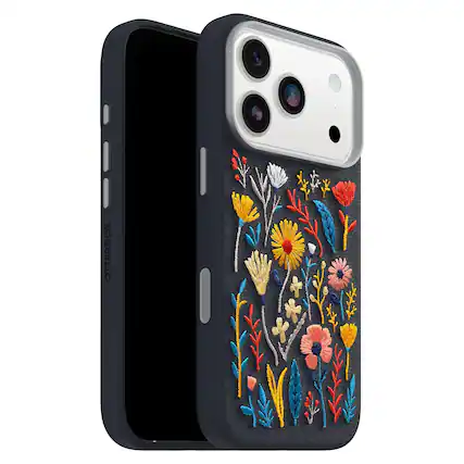 Front. OtterBox - Symmetry Cactus Leather Series Soft Shell for Apple iPhone 17 Pro - Blue.