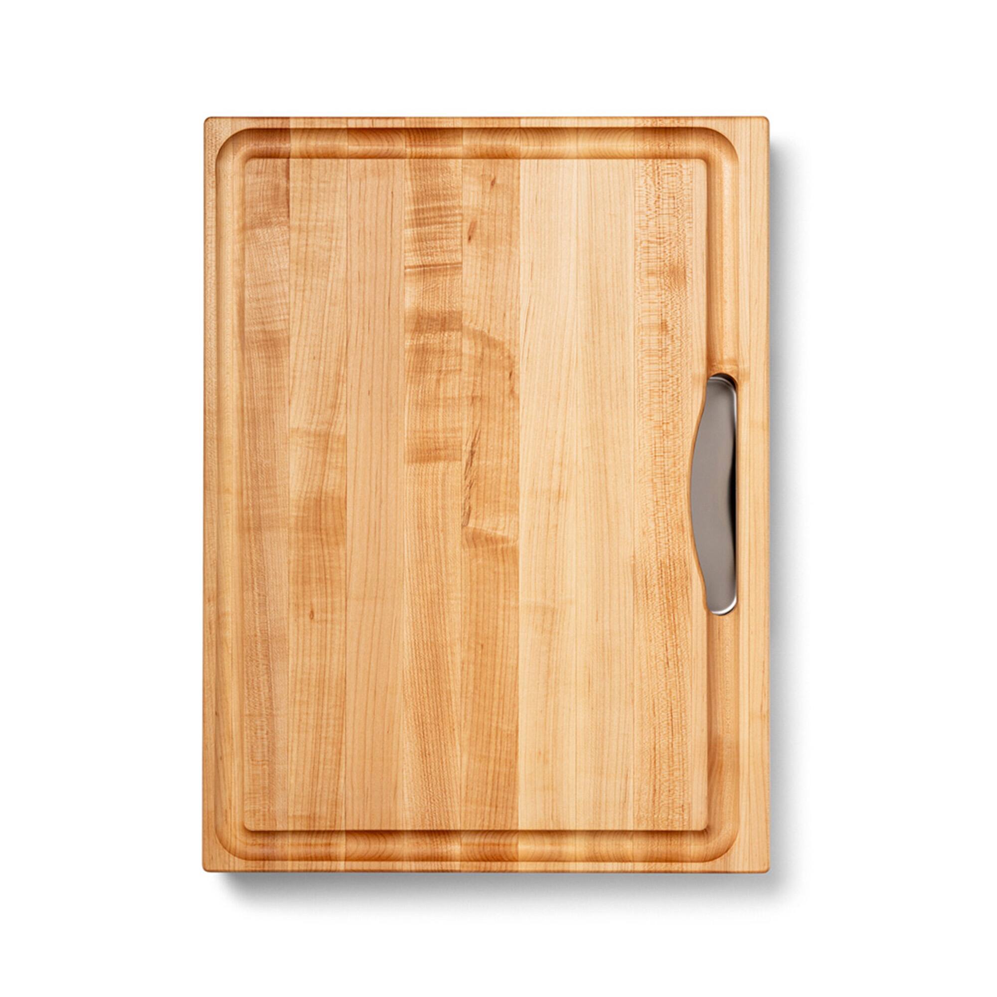 Front. John Boos - John Boos Reversible Wood Cutting Board with Juice Groove & Tray, Maple - Brown.