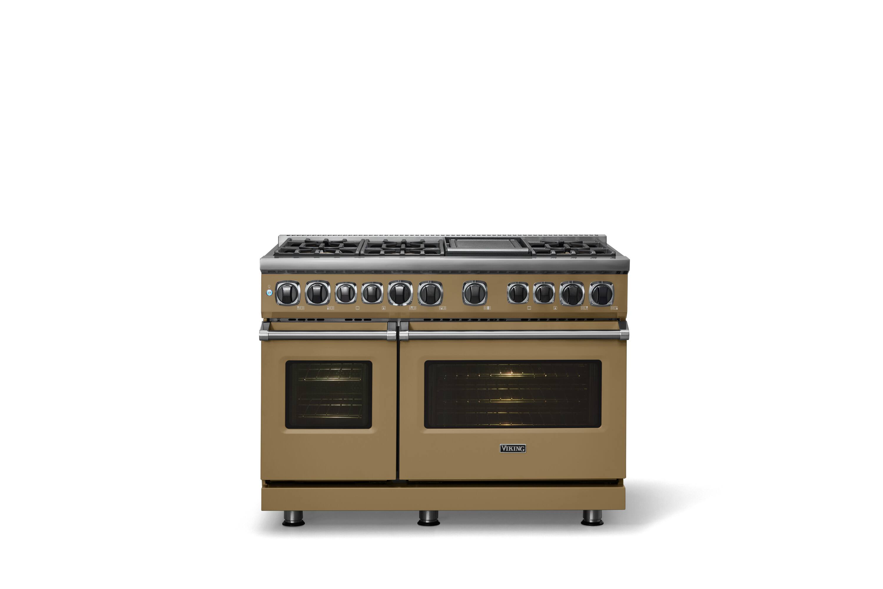Alt View 1. Viking - 48 in. Wide 6 Burner Dual Fuel Sealed Burner Range with Griddle-LP - Golden Hour.