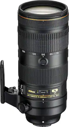 Front. Nikon - AF-S NIKKOR 70-200mm f/2.8E FL ED VR Telephoto Zoom Lens for DSLR Cameras - Black.