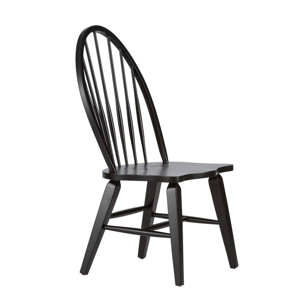 Back. Liberty Furniture Industries - Hearthstone Ridge Windsor Back Side Chair - Black-Set of 2 in Tobacco - Brown.