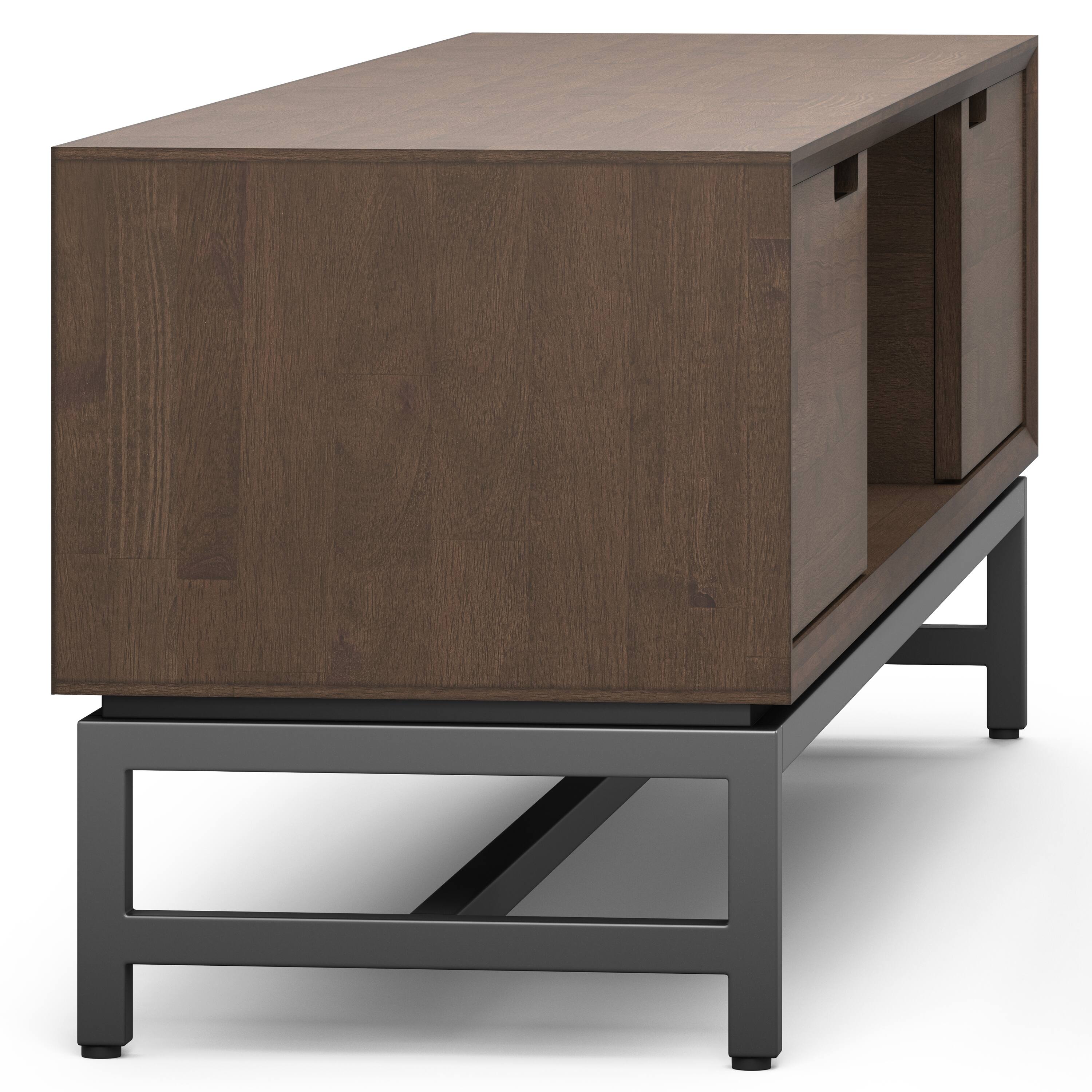 Left. Simpli Home - Banting SOLID HARDWOOD 72 inch Low TV Stand in Walnut Brown For TVs up to 80 inches - Walnut Brown.