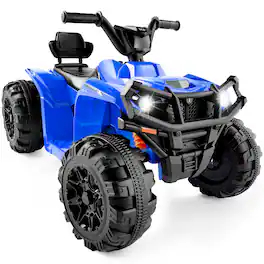 Best Choice Products - 12V Kids Ride-On ATV Quad w/ Bluetooth, 2.4mph Max, Treaded Tires, LED Lights, Radio - Blue
