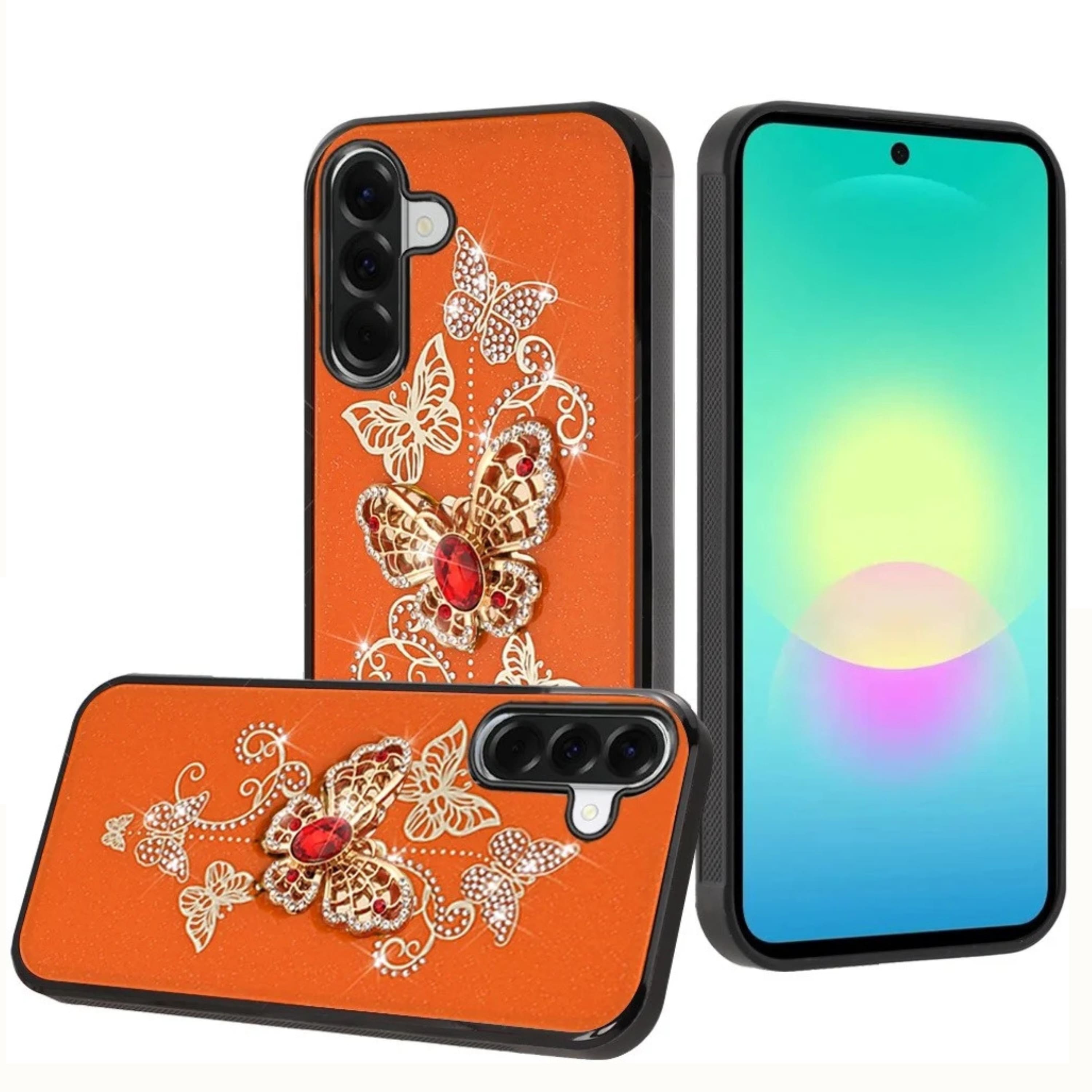 Kitcheniva - Luxury Diamond Style Case With Tempered Glass For Samsung A27 5G - Garden Orange price history on PriceWatchPro