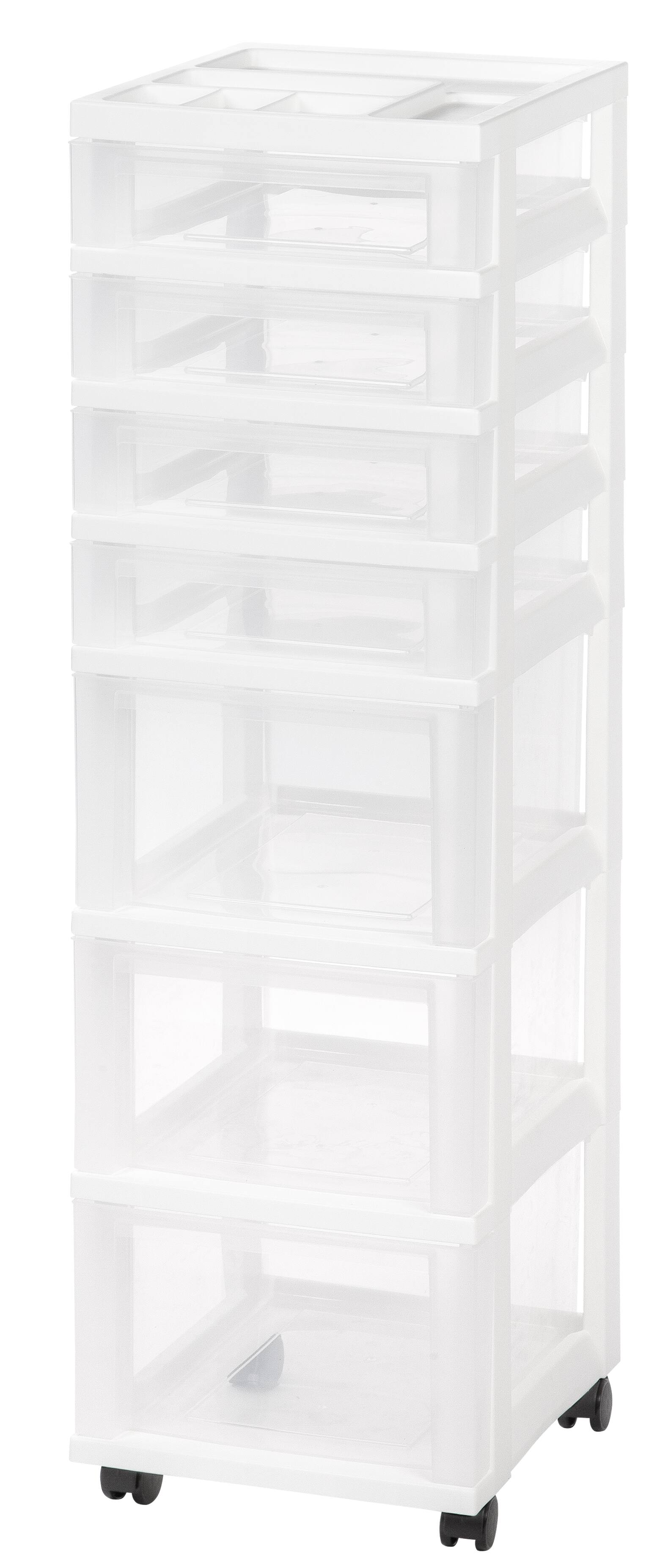 IRIS USA IRIS 7 Drawers Plastic Storage rolling Cart with drawer White ...