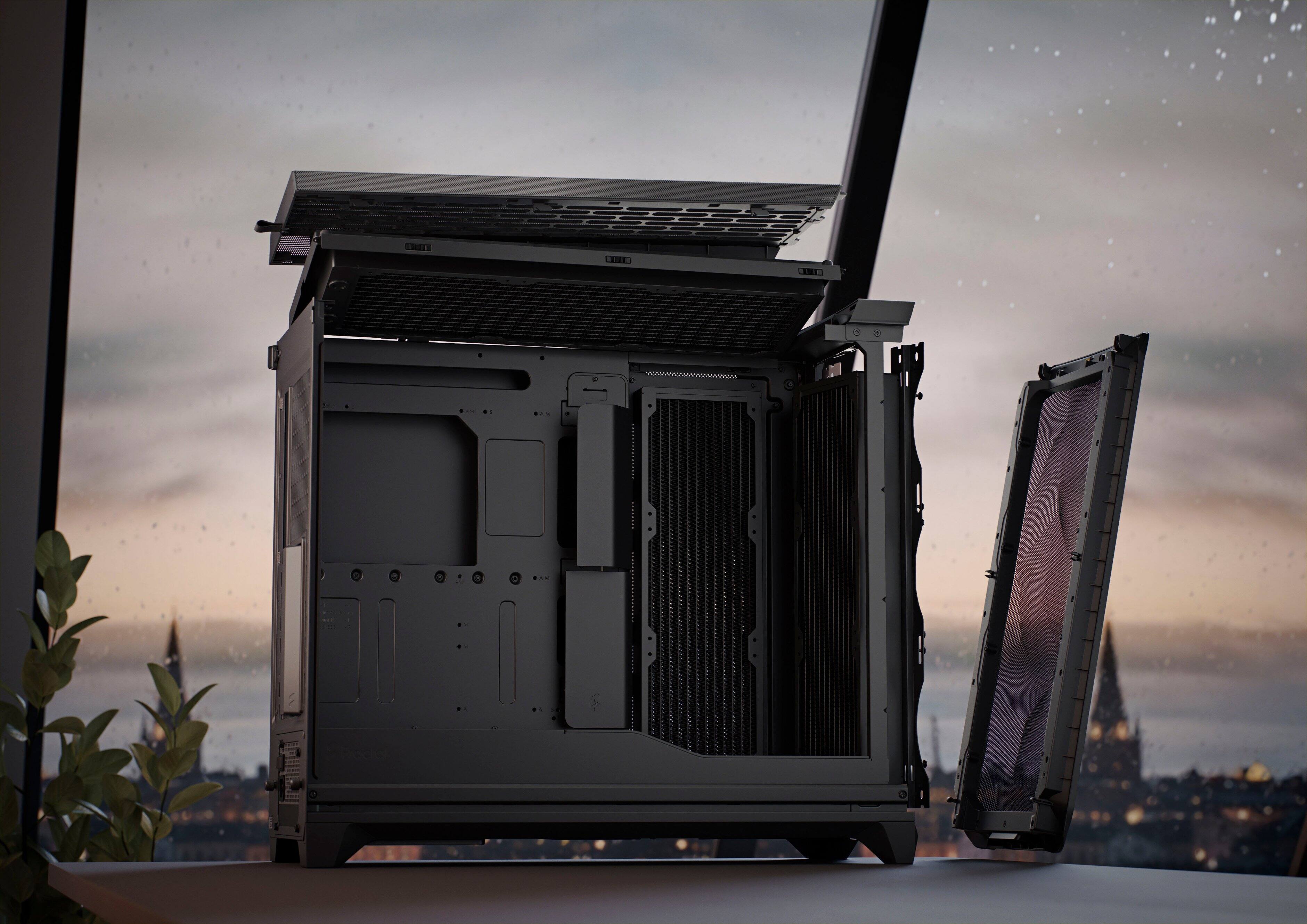 Alt View 15. Fractal Design - Meshify 3 XL RGB E-ATX Black Chassis with Light Tinted TG Side Panel Full Tower PC Case - Black.