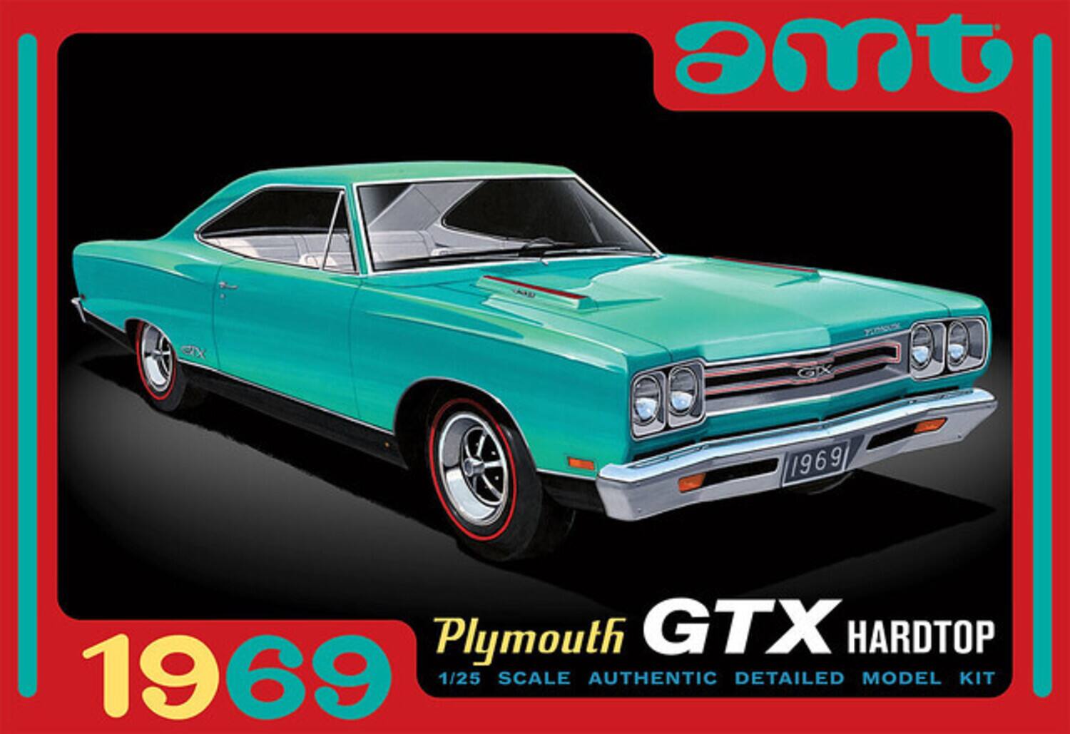 AMT 1969 Plymouth GTX HARDTOP 1/25 SCALE AUTHENTIC DETAILED MODEL KIT