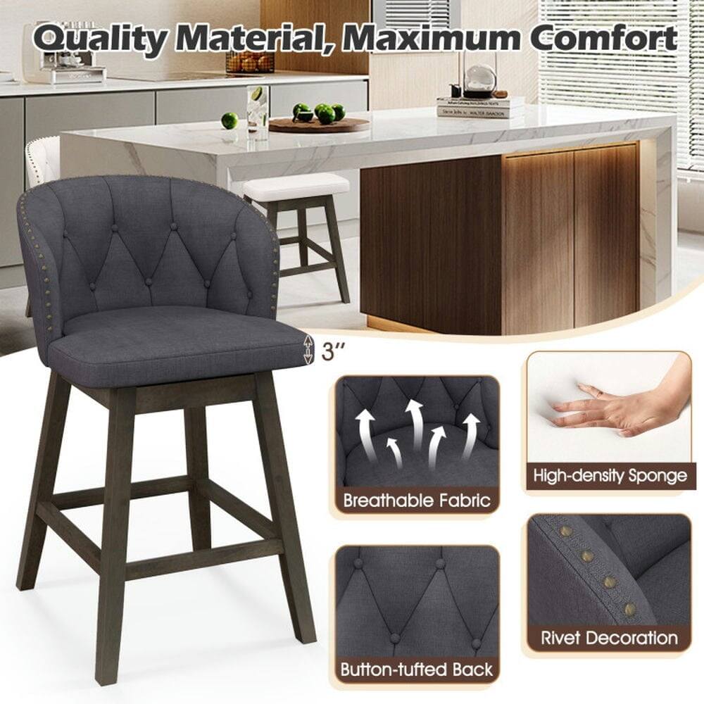 Quality Material, Maximum Comfort

3" Breathable Fabric

High-density Sponge

Button-tufted Back

Rivet Decoration