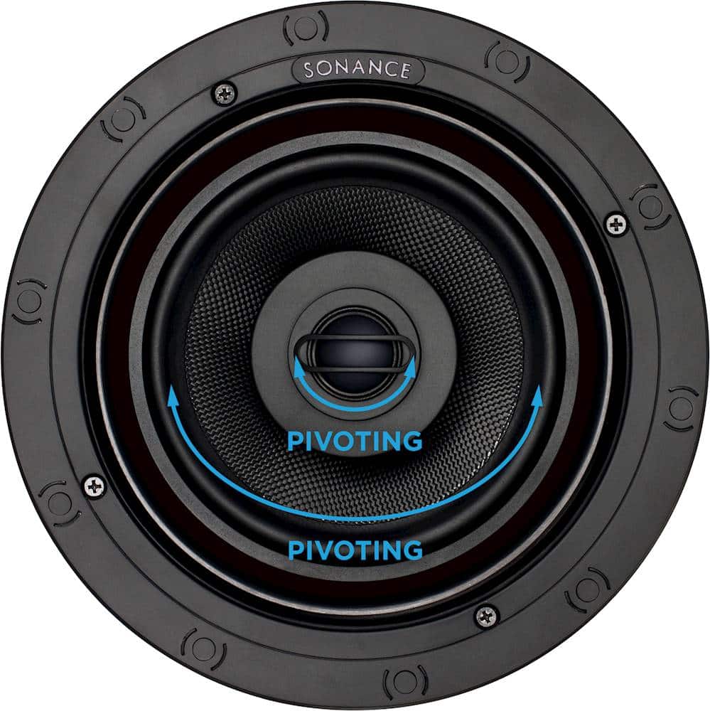 Front. Sonance - VP66R - Visual Performance 6-1/2" 2-Way In-Ceiling Speakers (Pair) - Paintable White.