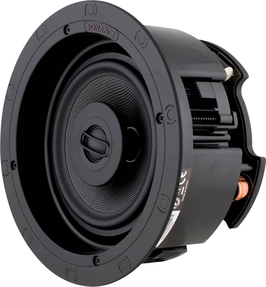 Left. Sonance - VP66R - Visual Performance 6-1/2" 2-Way In-Ceiling Speakers (Pair) - Paintable White.