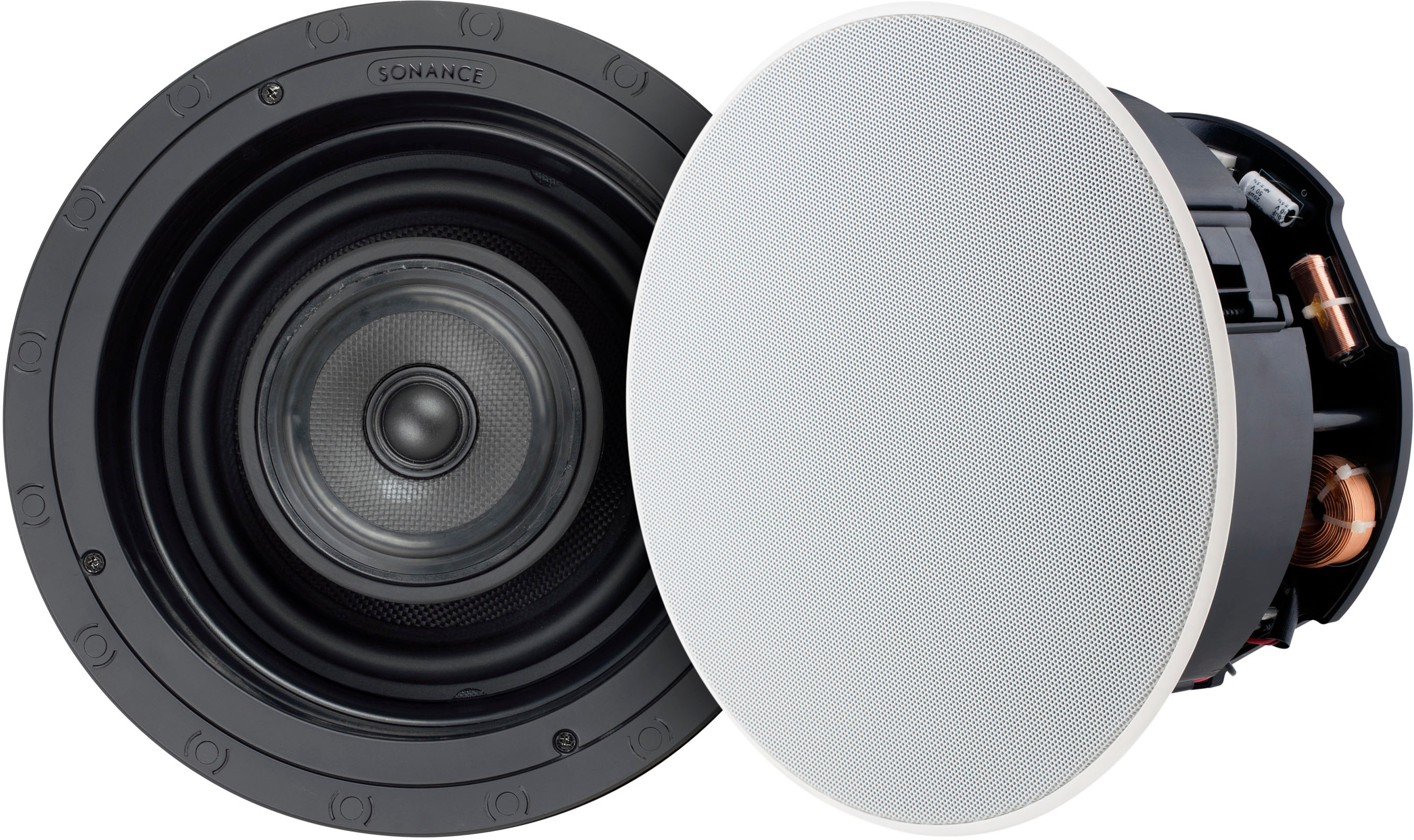 Sonance Vp82r Visual Performance 8 3 Way In Ceiling Speakers Pair Paintable White 93016 Best