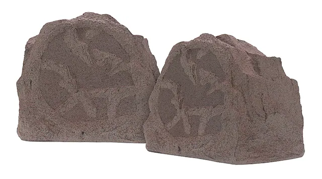 Front. Sonance - RK63 - Rocks 6-1/2" 2-Way Outdoor Speakers (Pair) - Brown.
