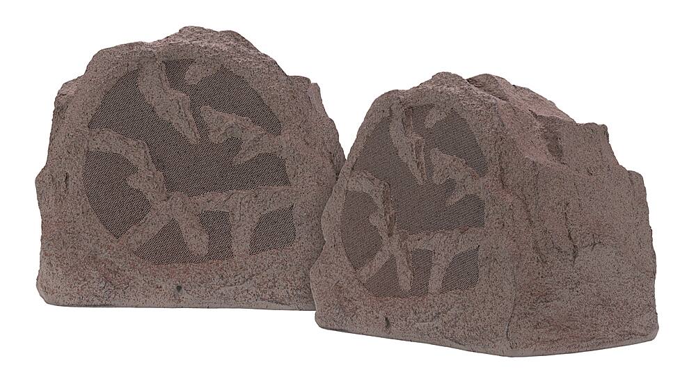 Front. Sonance - RK63 - Rocks  6-1/2" 2-Way Outdoor Speakers (Pair) - Brown.