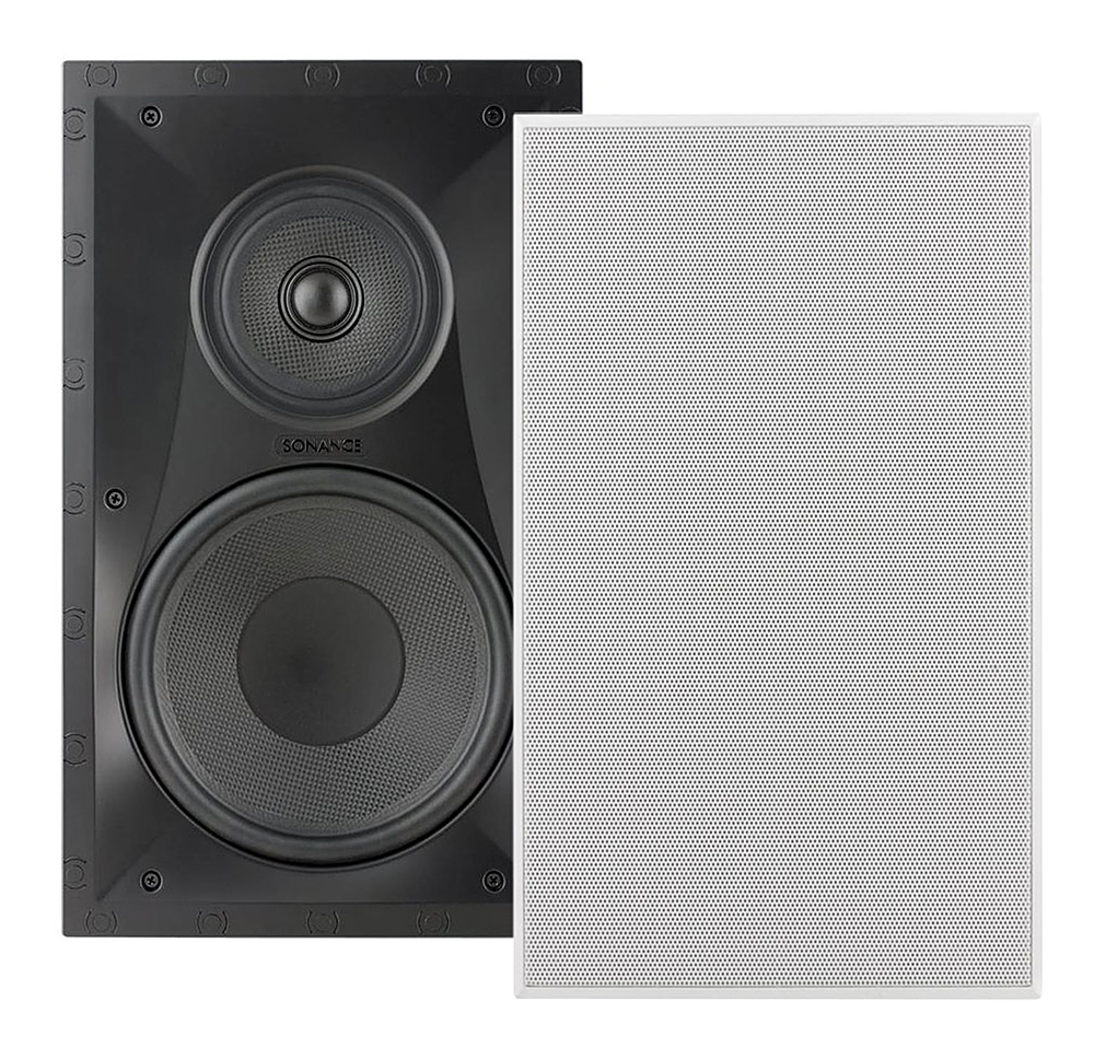 Angle View: Sonance - Visual Performance 8" 3-Way In-Wall Rectangle Speaker (Each) - Paintable White