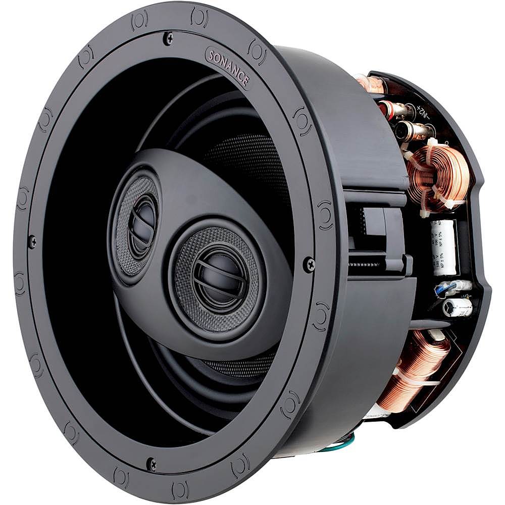 Left View: Sonance - Visual Performance 3-1/2" 2-Way In-Ceiling Speaker (Each) - Paintable White