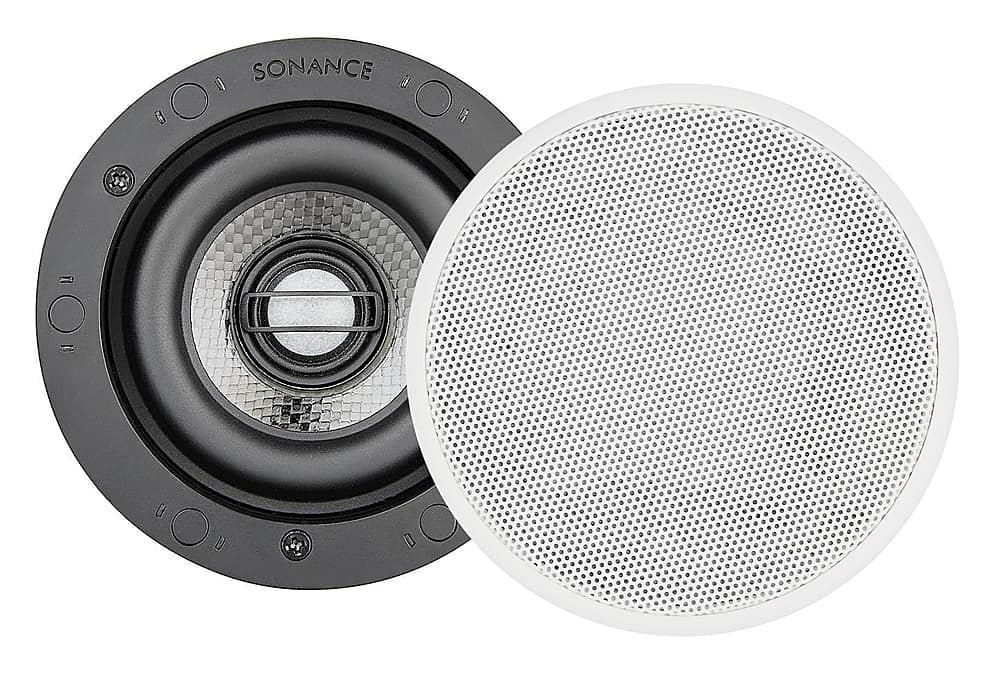 Front. Sonance - VP38R SINGLE SPEAKER - Visual Performance 3-1/2" 2-Way In-Ceiling Speaker (Each) - Paintable White.