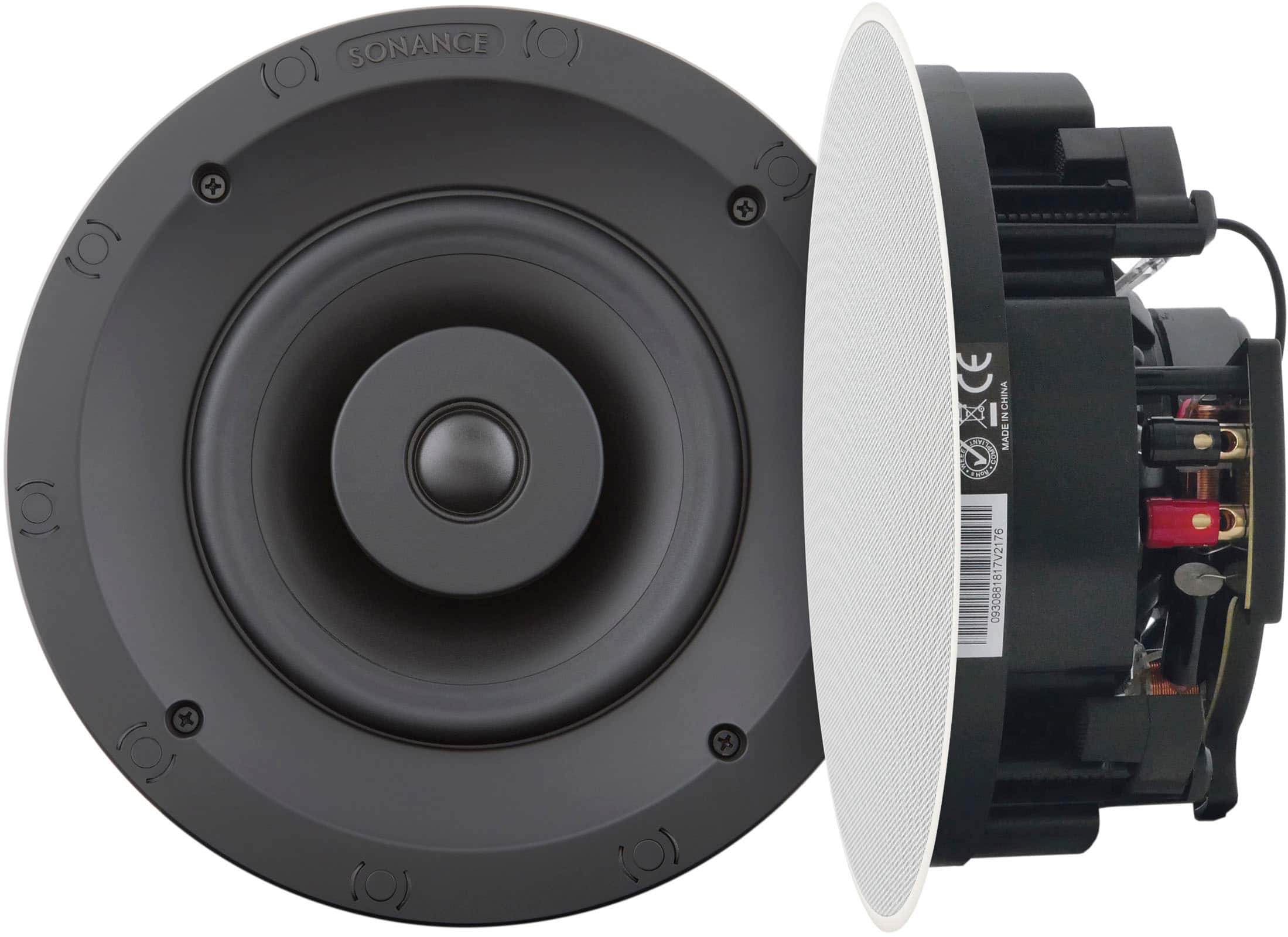 Front. Sonance - VP60R - Visual Performance 6-1/2" 2-Way In-Ceiling Speakers (Pair) - Paintable White.