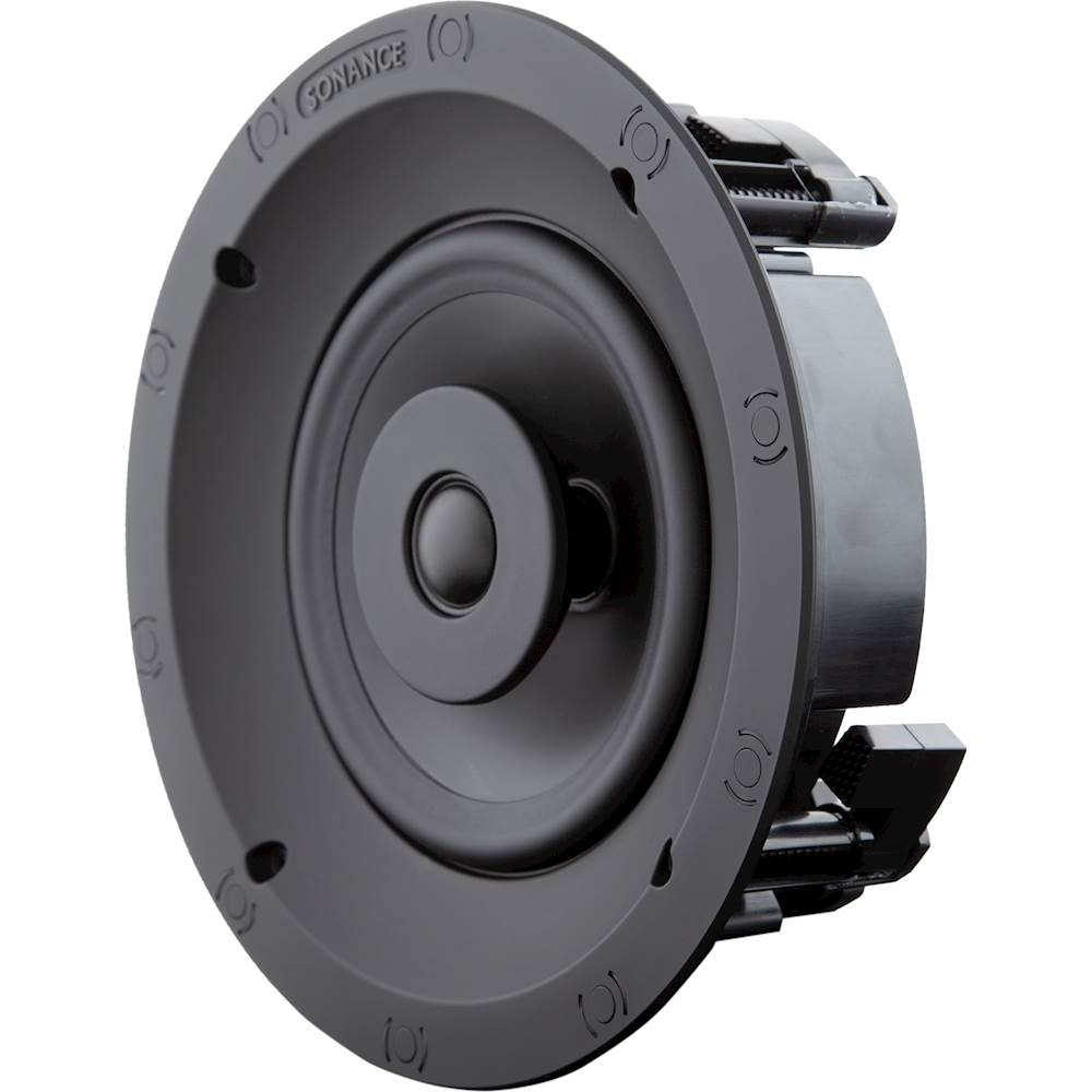 Angle View: Sonance - Visual Performance 6-1/2" 2-Way In-Ceiling Speakers (Pair) - Paintable White