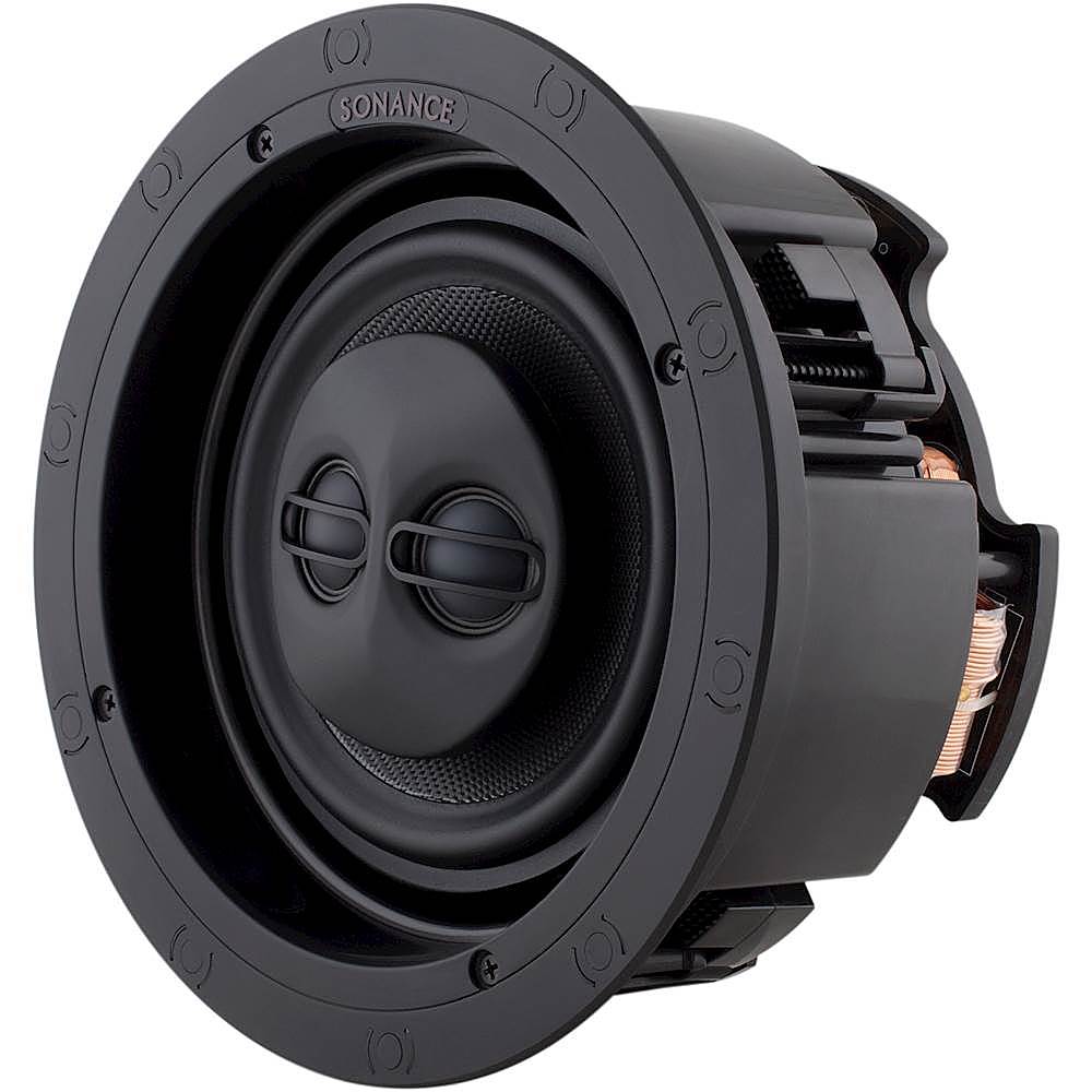 Left. Sonance - VP66R SST/SUR SINGLE SPEAKER - Visual Performance 6-1/2" 2-Way Single Stereo/Surround In Ceiling Speaker (Each) - Paintable White.