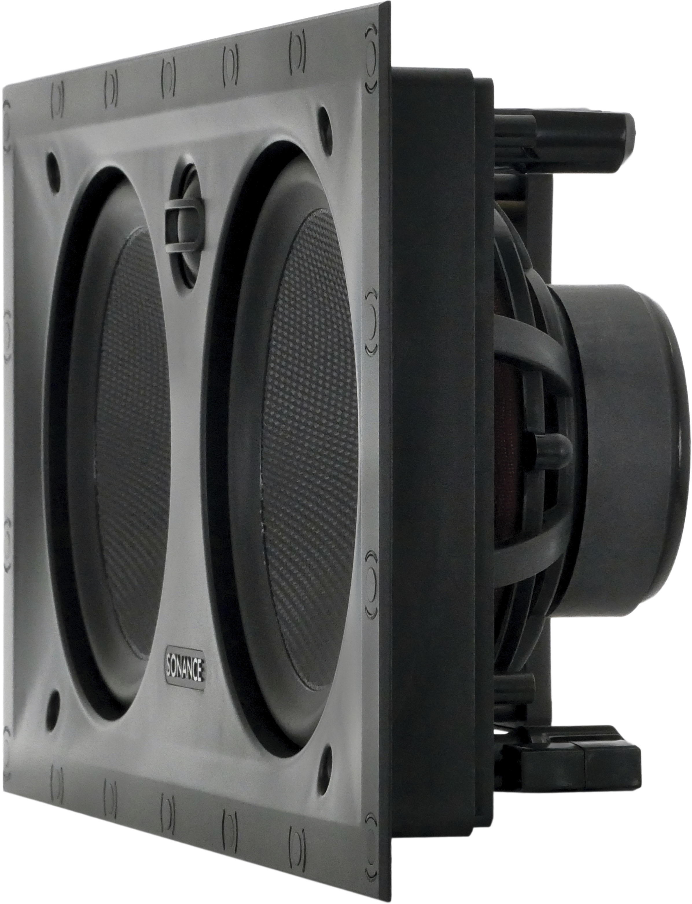 Angle View: Sonance - Visual Performance 6-1/2" 2-Way In-Wall Rectangle LCR Speaker (Each) - Paintable White