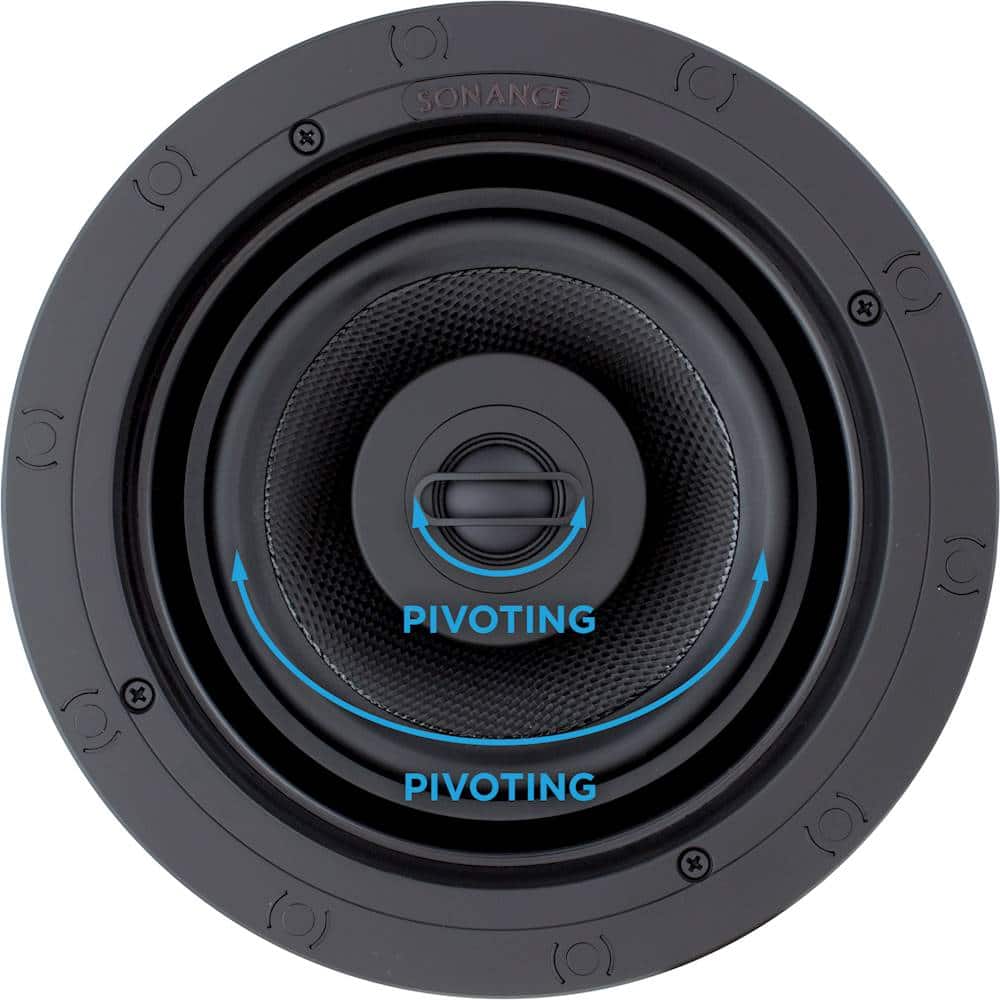 Front. Sonance - VP64R - Visual Performance 6-1/2" 2-Way In-Ceiling Speakers (Pair) - Paintable White.