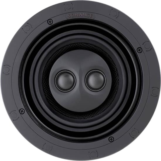 Sonance Visual Performance 6 1 2 2 Way In Ceiling Speaker Each Paintable White Vp62r Sst Sur Round Best Buy