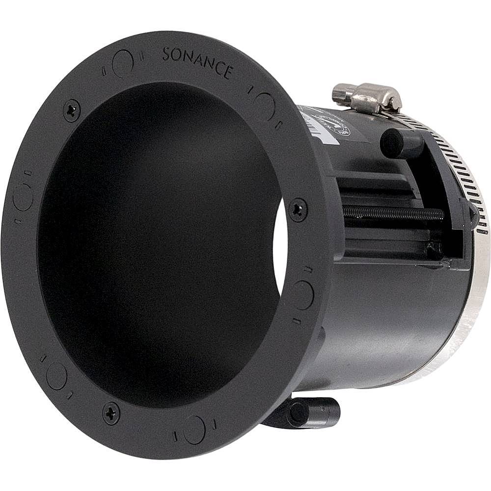 Left View: Sonance - Visual Performance 4" Bandpass Connector with Subwoofer Grille - Paintable White