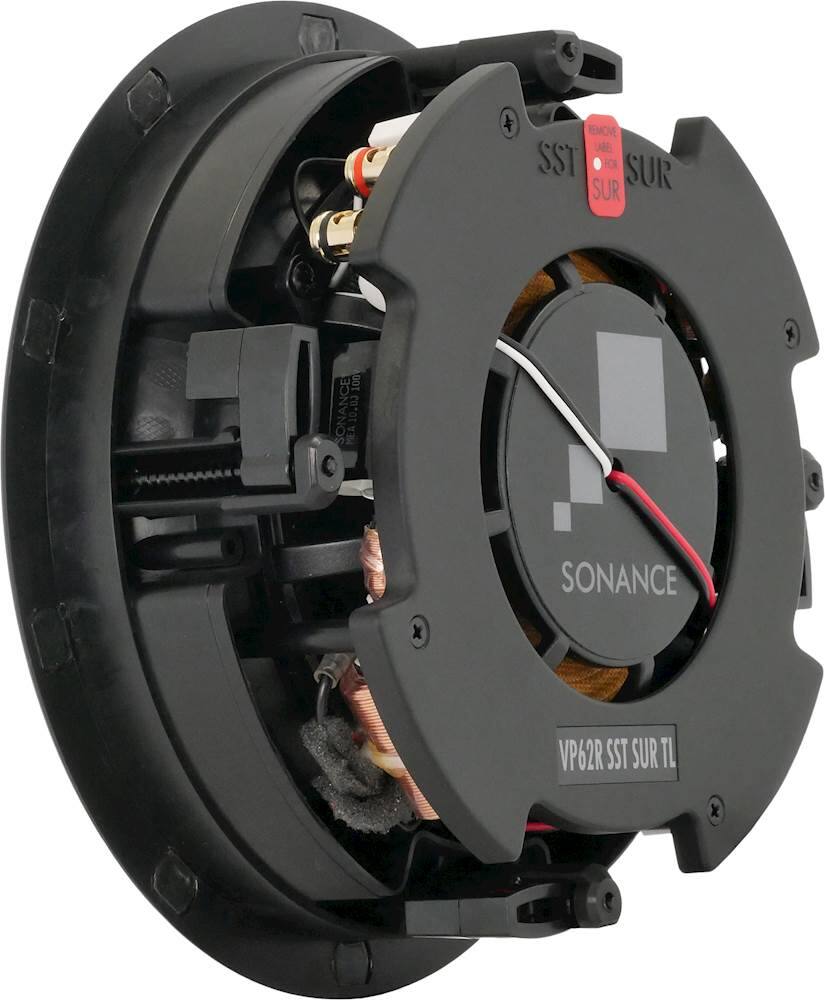 Back. Sonance - VP62R SST/SUR THIN-LINE SINGLE SPEAKER - Visual Performance 6-1/2" 2-Way SST/SUR In-Ceiling Speaker (Each) - Paintable White.