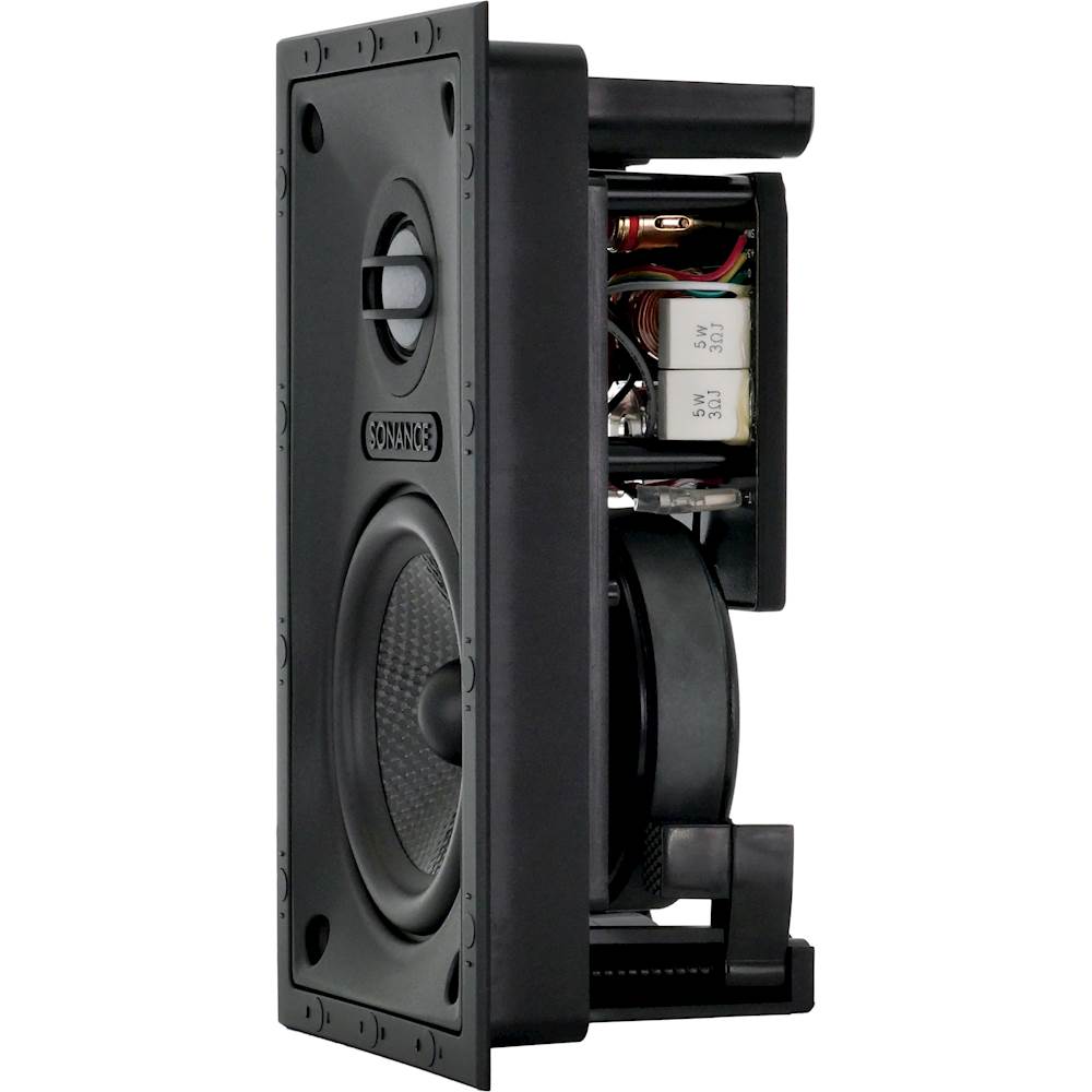 Left View: Memphis Car Audio - Power Reference 4" 2-Way Car Speakers (Pair) - Black
