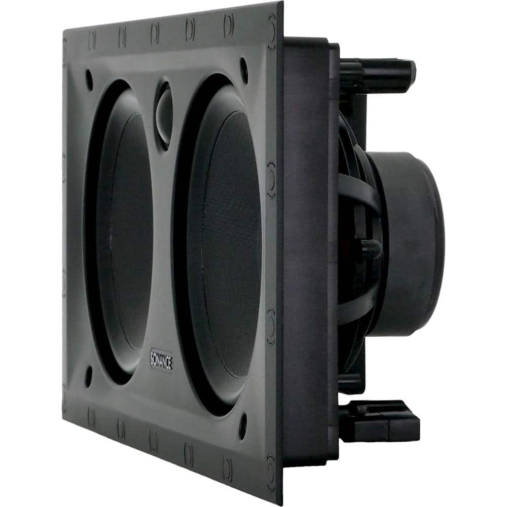 Left. Sonance - VP62 LCR SINGLE SPEAKER - Visual Performance 6-1/2" 2-Way In-Wall Rectangle LCR Speaker (Each) - Paintable White.