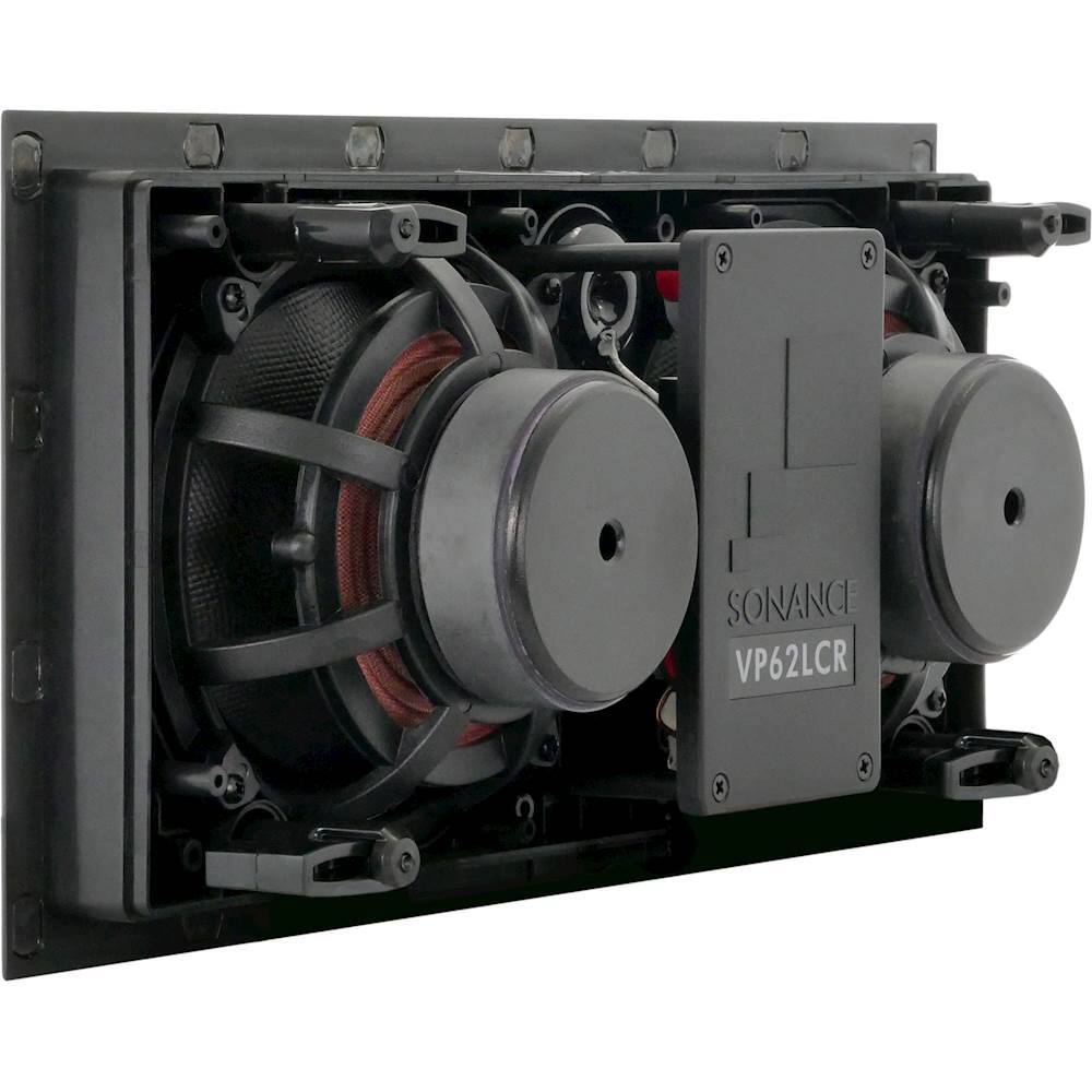 Back. Sonance - VP62 LCR SINGLE SPEAKER - Visual Performance 6-1/2" 2-Way In-Wall Rectangle LCR Speaker (Each) - Paintable White.