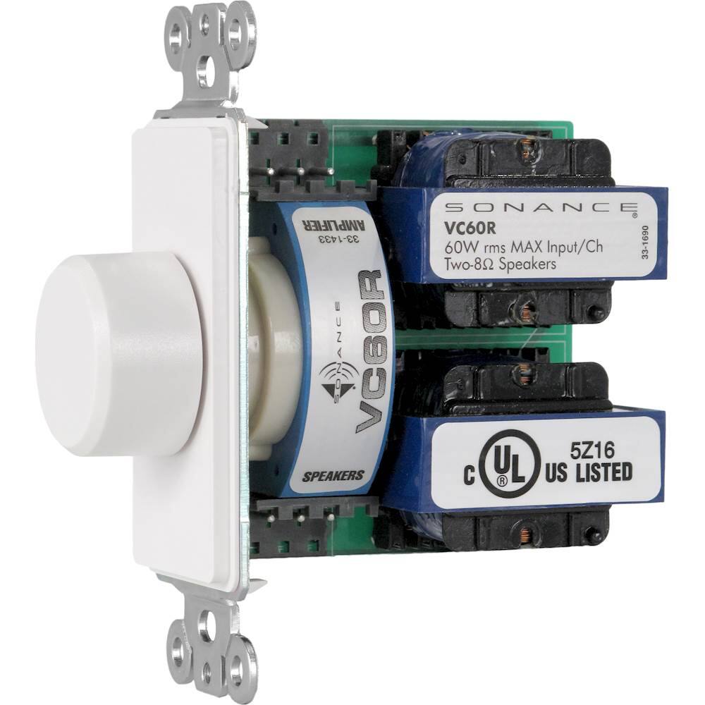 Angle. Sonance - VC60R - 60W Volume Control In-wall Rotary (Each) - White.