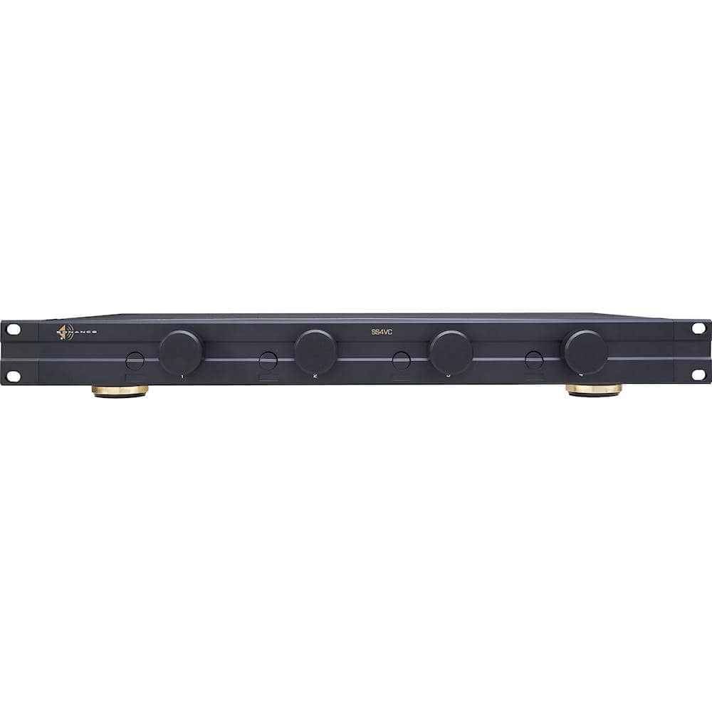 Front. Sonance - SS4VC - 4-Pair Stereo Speaker Selector with Volume Controls (Each) - Black.