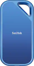 Front. SANDISK - Creator Pro 2TB Portable SSD - Blue.