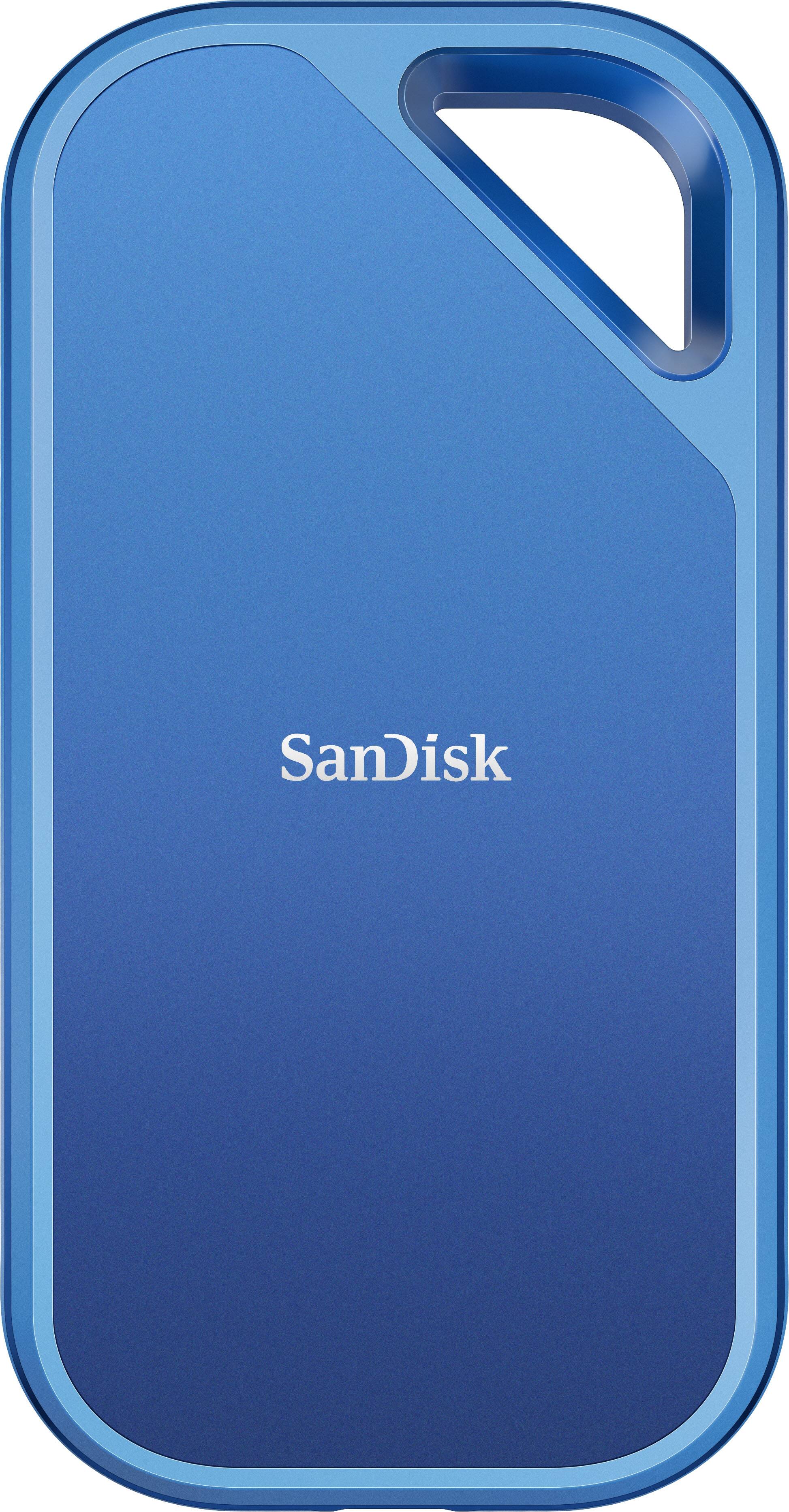 Front. SanDisk - Creator Pro 2TB Portable SSD - Blue.