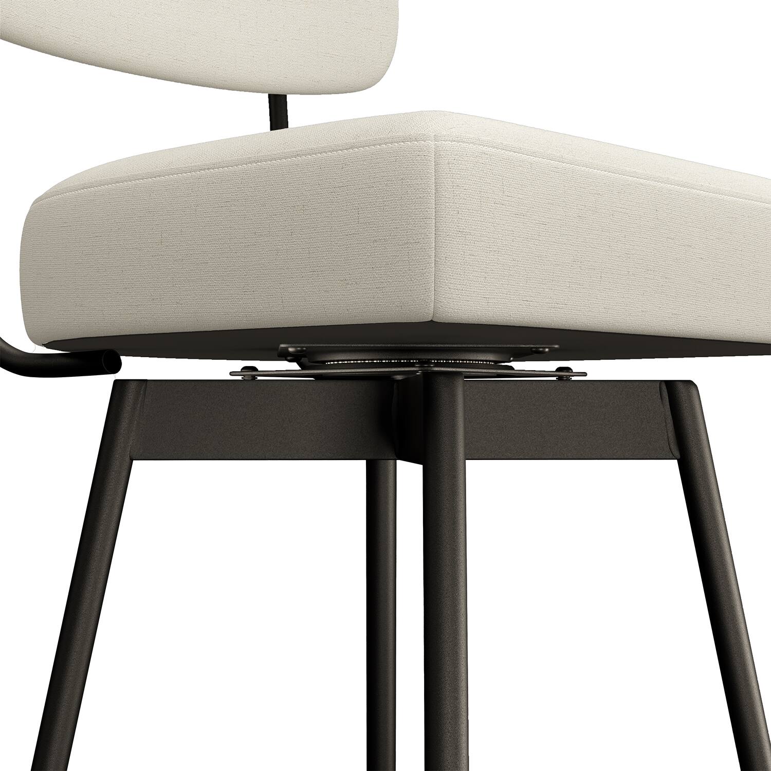 Alt View 7. Simpli Home - Giselle Contemporary Modern Swivel Bar Stool (Set of 2) in Natural  Polyester Linen - Natural.