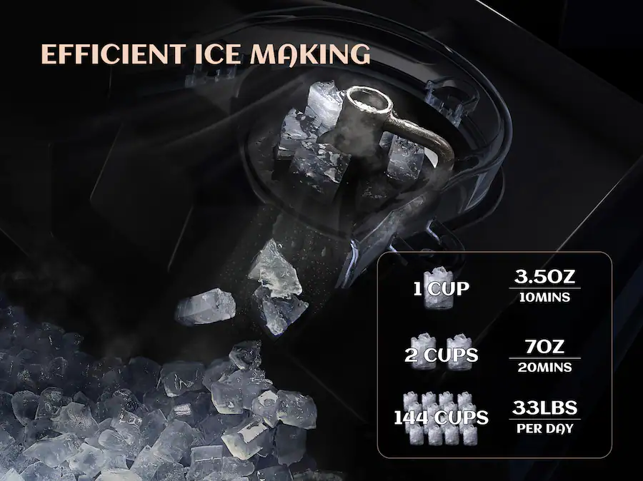 Perfect Countertop Ecozy 33 lb. Countertop Nugget Ice Maker with Self Cleaning Ice Machine ...