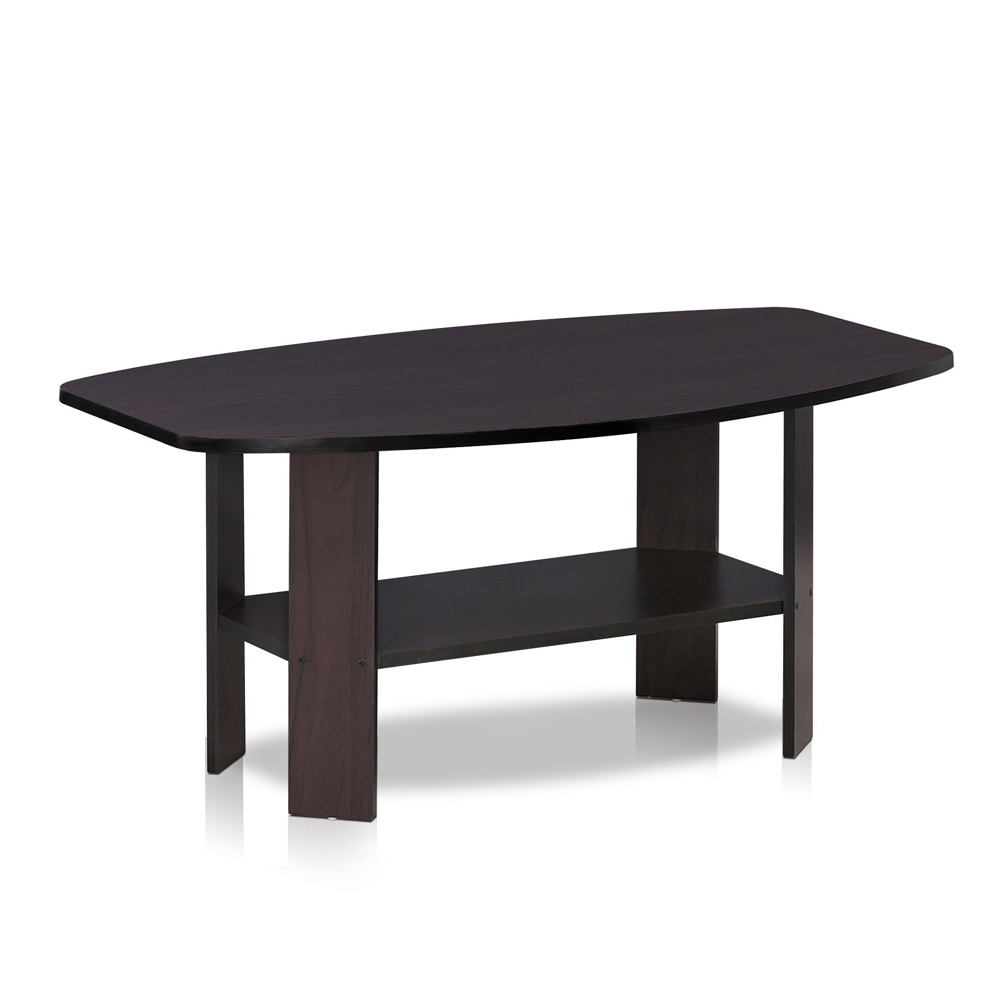 Front. Furinno - Simple Design Coffee Table - Dark Walnut.